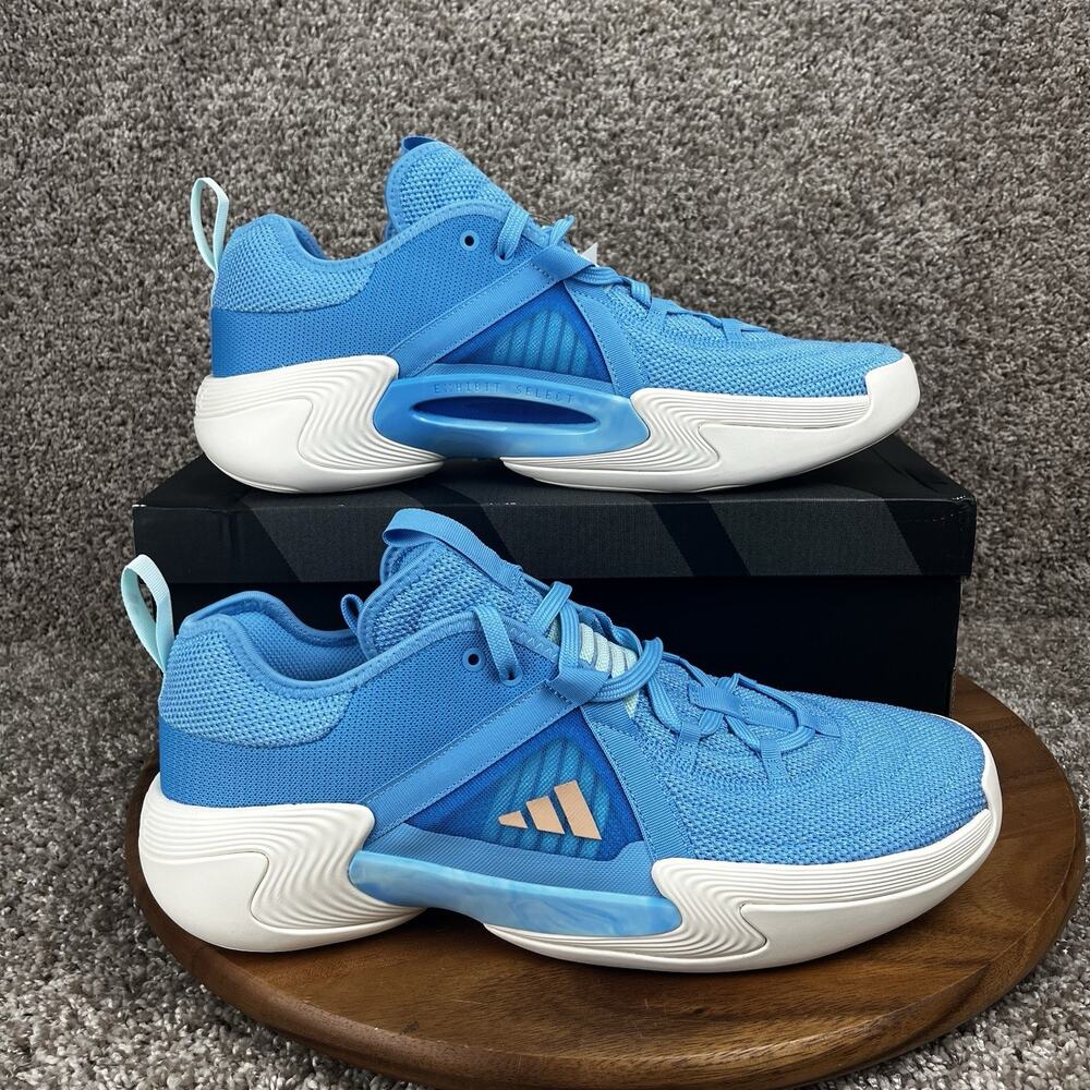 Adidas Women's Size 14 Exhibit Select Mid IG4067 White Blue Sneakers NEW